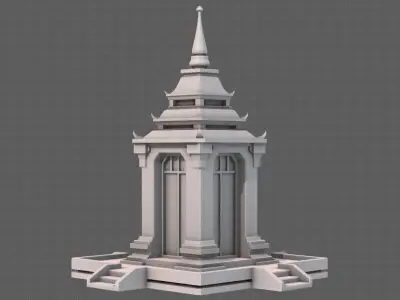 Pagoda V07 Low-poly 3D model