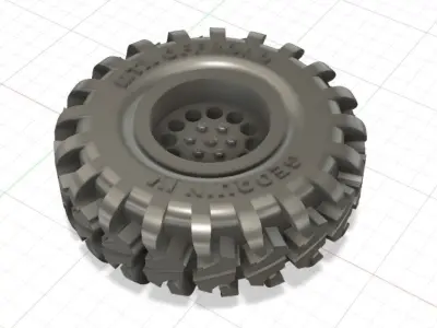 MTX Off-Road Wheel with Tires and Disc Brakes 3D print model