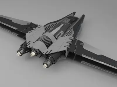 Scifi Ship with Interior 3D model