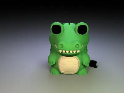 Crocodile bank 3D print model
