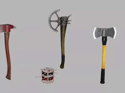 Medieval Polearms Weapon Pack Low-poly 3D Model Low-poly 3D model purchase