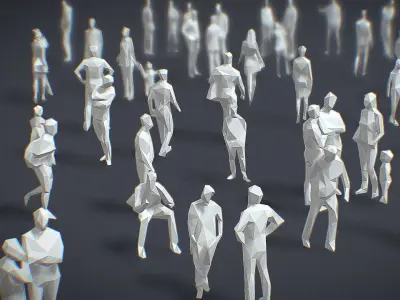 Lowpoly People Collection Low-poly 3D model