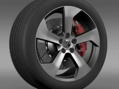 Volkswagen Golf GTI wheel 3D model