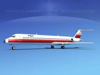 Douglas DC-9-50 PSA 3D model