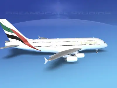 Airbus A380-800 Emirates 3D model