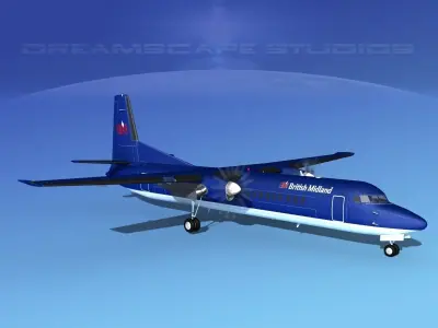 Fokker F-60 British Midland 3D model