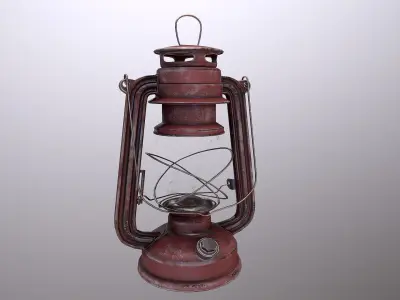 Antique Oil Lamp Low-poly 3D model