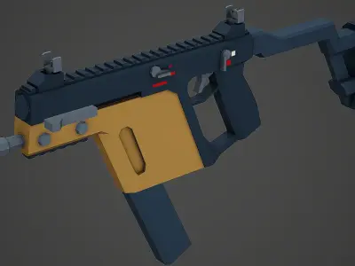 Stylized Kriss Vector SMG Low Poly Mobile Ready Low-poly 3D model