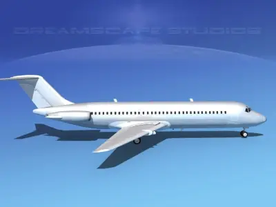 Douglas DC-9-30 Bare Metal 3D model