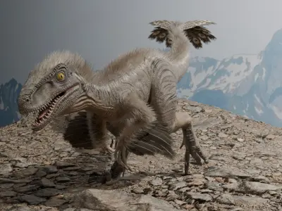 Deinonychus rigged(1) 3D model