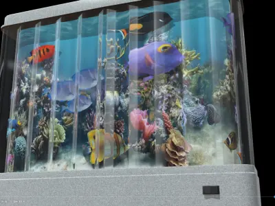 Fish Motion Picture Aquarium Night Lamp Low-poly 3D model