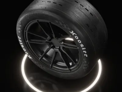 Hoosier DR2 Circuit Tire Real World Details 3D model