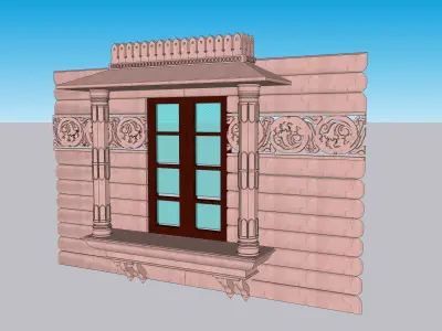 indian jodhpuri stone jharokha 3D model
