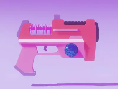Low Poly Gun Low-poly 3D model