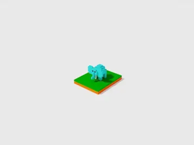 elephant pixel Free 3D model