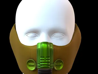 Gas mask helmet 3d model scifi Low-poly  Low-poly 3D model 565
