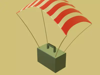 Parachute Free low-poly 3D model