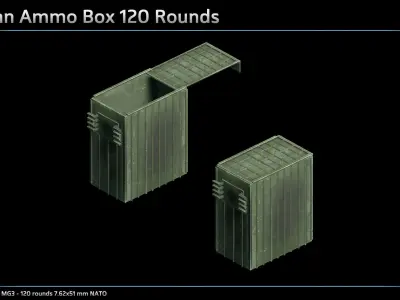Ammo Boxes Belt Links Low-poly 3D model