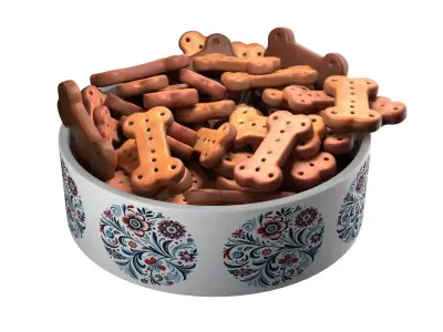 Dog food bowl 2 Low-poly 3D model