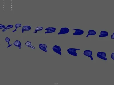 Car Side View Mirrors Pack Low-poly 3D model