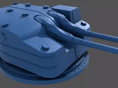 Japanese 3rd year type C turret - Commercial license scale 1-100 3D print model