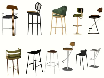 Commercial Bar Stool Collection 3D model