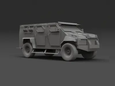 Military armoured vehicle kit 01 Low-poly 3D model
