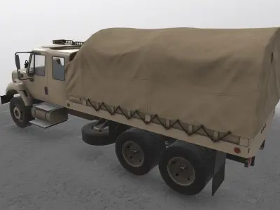 Military Truck Beige Low-poly 3D model