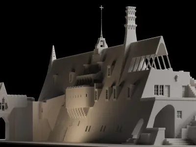 Celler Guell - Bodegas Guell - Antoni Gaudi 3D model