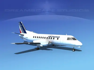 SAAB SF340 Air France 3D model