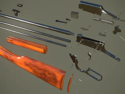 Erma 712 Lever-Action Rifle Free low-poly 3D model