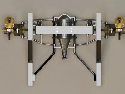 Racing Rear car truck suspension V2 Low-poly 3D model