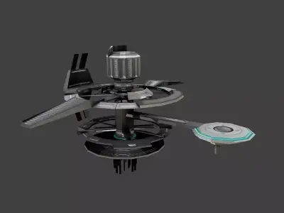 Low poly Space Station Low-poly 3D model