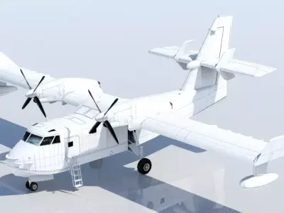 CL-415 Super Scooper 415 lowpoly static Low-poly 3D model