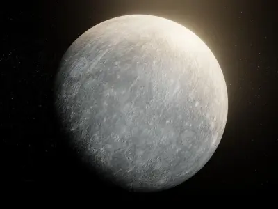 Photorealistic Mercury High-Res Textures and Sci-Fi Music Pack Low-poly 3D model