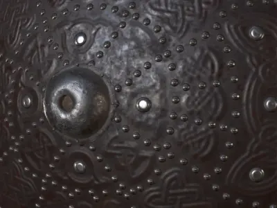 Targe viking shield Low-poly 3D model