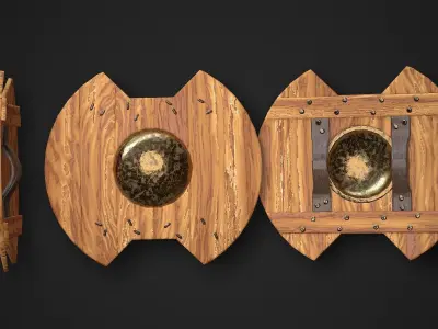 Round Shield05 Low-poly 3D model