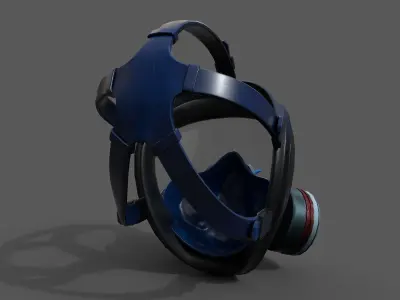 Gas mask helmet 3d model military combat  Low-poly 3D model
