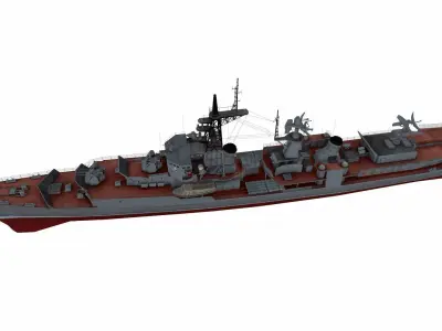 Kanin-class destroyer Low-poly 3D model
