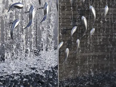 3 Fountain Figures 3D model