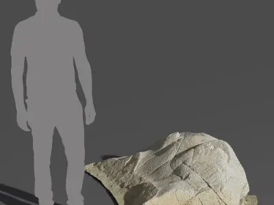  Small Lightly Cracked Beach Rock Model 