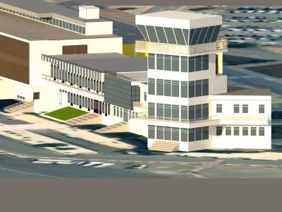 Oran Es Senia Airport Low-poly 3D model