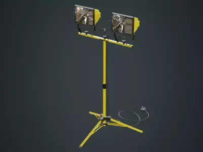 Halogen Work Light 3 Untextured 3D model