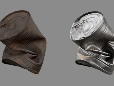 Crushed Food Can 05 3D model