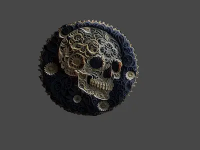 skull embroidered patch sticker Texture
