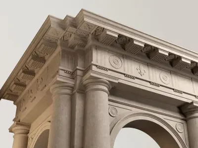 Arch Doric Mutulary column on Vignola 3D model