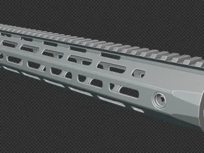 AR-15 KAC URX4 13Inch M-LOK Handguard Low-poly 3D model