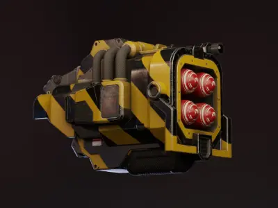 Real Big Gun Low-poly 3D model