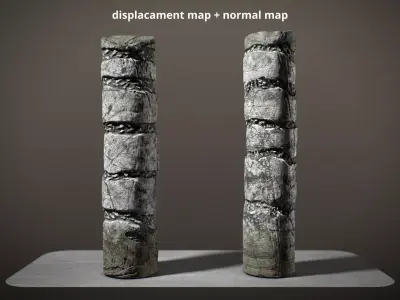 Mayan Columns Low Poly PBR Low-poly 3D model