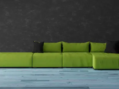 Sofa Lime Green - Contemporany Sofa Free 3D model